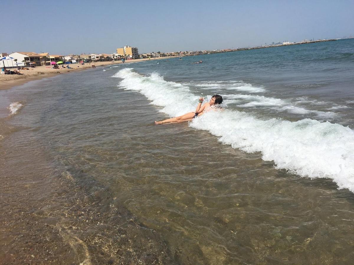 Apto Con Piscina En La Playa Cerca De Vlc Con Ac Lägenhet Puçol Exteriör bild